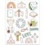 16 Bögen Sticker Kinder Aufkleber Set - ideal zum Kommunion, Konfirmation, Taufe - Stickerbögen für Gästebuch Fotoalbum - für Mädchen und Junge