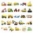 SUNYOVIME Bagger Sticker Kinder Set, 50 Stück Wasserfeste Vinyl Sticker Jungen Mädchen Baufahrzeug LKW Auto Traktor Aufkleber für Skateboard Laptop Koffer Helm Motorrad Auto Fahrrad Handy