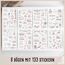 Sticker Baby by snaPmee - Aufkleber für Babyalbum, Fotoalbum & Geschenke - Set für Mädchen & Junge mit 133 Motiven auf 8 Bögen DIN-A5