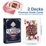 WUGAUWOR Wasserfeste Spielkarten, Rote Plastik Pokerkarten, 2 Decks Kunststoff Poker Karten, Plastikspielkarten, Professionelle Standard Spielkarten für Canasta, Texas, Go Fish, Blackjack Kartenspiele