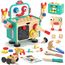 Lehoo Castle Montessori Spielzeug ab 2 Jahre, Werkzeugkoffer Kinderspielzeug Werkbank Holzspielzeug, Geschenk Junge Mädchen Werkzeug Motorik Lernspiele 2 3 4 Jahre