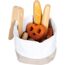 small foot Brotkorb-Set "fresh" aus Holz, mit Backzange, Zubehör für Kinderküche und Kaufladen, ab 3 Jahren, 11444