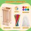 Montessori Spiel Brettspiel aus Holz, 42 Bunte Holzstäbchen Spiele ab 3 Jahren Würfelspiel, Mathe & Feinmotorik Spielzeug, Lernspiele ab 3 4 5 6 Jahre, Familienspiel Reisespiel für Kinder Geschenk