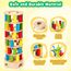 Montessori Spiele Brettspiel aus Holz, 48 Stück Bunte Blöcke Würfelspiel Kinder Lernspiele ab 3 4 5 6 Jahre Fördern Konzentration & Feinmotorik, Familienspiel Reisespiel Geschenk Junge Mädchen 3 Jahre
