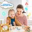 Haozozo Buchstaben Lernen Lernspiele ab 3-8 Jahre, Holz Montessori Spielzeug ab 3-8 Jahre Junge Mädchen Kinderspielzeug ab 3-8 Jahre Steckpuzzle Einschulung Geschenk（B）