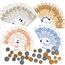 Spielgeld Kinder 72 Stück, Rollenspiel, Kinderspielzeug, für Rollenspiele, zum Rechnen und Lernen, Einkaufsladen Kinder
