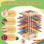 Montessori Spiel Brettspiel aus Holz, 42 Bunte Holzstäbchen Spiele ab 3 Jahren Würfelspiel, Mathe & Feinmotorik Spielzeug, Lernspiele ab 3 4 5 6 Jahre, Familienspiel Reisespiel für Kinder Geschenk