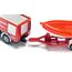 siku 1636001, Französischer Feuerwehr Unimog mit Boot, 1:87, Frankreich, Metall/Kunststoff, Rot, Französische Aufschrift Pompiers, Schwimmfähiges Boot