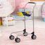 Bayer Design 75001AA Einkaufswagen Supermarkt Kinder, Silber, aus Metall, integrierter Sitz, Doppelräder, Kaufladenzubehör