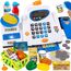 HERSITY Große Kinderkasse, Spielzeug Kasse mit Scanner und Sound, Spiel Supermarkt Kinder Kaufladen Zubehör Rollenspiel Geschenk Jungen Mädchen 3 4 5 Jahren