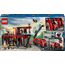 LEGO City Feuerwehrstation mit Drehleiterfahrzeug, Feuerwehr-Spielzeug mit Feuerwache und Feuerwehrauto, Geburtstagsgeschenk für Kinder ab 6 Jahren, Set mit Hund und 5 Minifiguren 60414