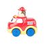 Bieco Drück & Los Flitzer Feuerwehr oder Polizeiauto, Spielzeug-Autos mit Aufzieh Mechanismus durch Kopf herunterdrücken, Rückzug Spielzeugautos ab 12 Monaten für Baby und Kinder