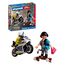 PLAYMOBIL City Action Polizei Verfolgungsjagd mit Motorrad | Polizist jagt Dieb auf Longboard | Fördert Kreativität | Kinder Spielzeug ab 4 Jahren | 72079
