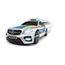 Dickie Toys Mercedes-AMG E43 Polizeiauto, Polizei, motor. Spielzeugauto, Heckklappe öffnet per Knopfdruck mit Hundegebell-Soundeffekt, inkl. Batterien, 30 cm, Silber/Blau