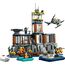 LEGO City Polizeistation auf der Gefängnisinsel, Polizei Spielzeug mit Hubschrauber, Boot und Hai, Set mit 7 Minifiguren und Hund, Geschenk zum Geburtstag für Jungen und Mädchen ab 7 Jahren 60419
