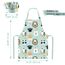 Pipoobear Kinderschürze Kochmütze für 3-6 Jahre Junge Mädche, Verstellbar Schürze Kinder mit Taschen Baumwolle Kinderschürzen für Küche Kochen Backen Malerei Grillen Garten Geschenk Party (Blau)