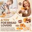 Airlab Kinderküche Spielküche Zubehör aus Holz, Küchenspielzeug Schneiden Brot Kinder, Bäckerei Spielzeug Lebensmittel Holz mit Klett-Verbindung, Holzspielzeug Küche Pädagogisches Rollenspiel Geschenk