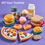 Laugigle Pretend Play Food für Kinder Küche, 78-teiliges Spielfutter-Set für Kinderküche mit Lagerung Tasche, gefälschte Lebensmittel mit Pizza Spielzeug, kinderküche zubehör, Jungen Mädchen Geschenk
