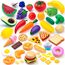JOYIN 50 Stück Kinder Kunststoff Spielen Lebensmittel Spielzeug, gefälschte Lebensmittel, Küche Playset, Kleinkind phantasievolle Entwicklung Spielzeug, Weihnachten Geburtstag Geschenke Party Zubehör