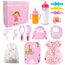 BNUZEIYI Babyzubehör – Fütterungs- und Pflegeset mit Flaschen, Windel, Wickelunterlage, Kleidung für 35,6–40,6 cm Puppen, 45,7 cm Rollenspielset für Mädchen, Geschenk