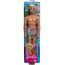 Barbie Ken Beach Puppe mit blonden Haaren in einem farbenfrohen Badeanzug mit Los Angeles-Aufdruck