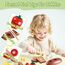 Smartwo Kinderküche Zubehör Holz Lebensmittel zum Schneiden, Spielküche Zubehör Frühstück Set, Küchenzubehör für Rollenspiele, Holzspielzeug Küche 12PCS, Geschenk für Mädchen Jungen ab 3 Jahre