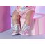 BABY born Sneakers silber, Puppenschuhe in Silber-Metallic mit pinken Streifen für 43 cm Puppen, 831762 Zapf Creation