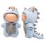 Verdelume Grau Dinosaurier-Overall Kleidung für Labubu, EIN-teilige 17cm Puppenbekleidung mit Kapuze, Geschenkidee für Jungen und Mädchen, 1 Stück (Ohne Labubu-Puppe)