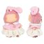 Verdelume 17cm/6,69 Zoll Puppenkleidung für Labubu, Rosa Kapuzen-Outfit, Puppenzubehör, für Jungen & Mädchen, 3-teilig (Ohne Labubu-Puppe)
