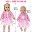 Xerteam Rosa Puppenkleider, Puppenkleidung 43cm 36cm 38cm, Puppenkleid mit Tüll und Schmetterling Strickjacke Socke mit Schleife Stirnband, Süße Puppenkleidung für Mädchengeburtstag