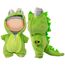 Verdelume Hellgrün Dinosaurier-Overall Kleidung für Labubu, EIN-teilige 17cm Puppenbekleidung mit Kapuze, Geschenkidee für Jungen und Mädchen, 1 Stück (Ohne Labubu-Puppe)