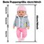 Baby Puppen Puppenkleidung 35-43 cm 1 graue Jacke + 1 gestreifter Pullover + 1 Strickmütze + 1 Paar Socken, Kleidung Outfits für Baby Kinder Mädchen Jungen (Puppe Nicht enthalten)