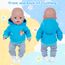 Baby Puppen Puppenkleidung 35-43 cm, Kleidung Outfits für Baby Puppen, 1 Animal Element Kapuzensweatshirt+ 1 graue Hose + 1 Paar Socken +1 Hänger, Puppenkleidungsset Geschenk für Kinder Mädchen Jungen
