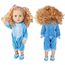 Puppenkleidung für Baby Puppen Blau, Baby Kleidung Outfits Puppe Zubehör für 35-43cm Puppe, Enthält Overall, Socken und Kleiderbügel, Geschenke für Mädchen Jungen