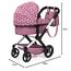 Bayer Design 17076AB Puppenwagen Xeo mit Tasche, höhenverstellbarer Griff, Schwenkschieber, wandelbar als Puppenjogger, bewegliche Vorderräder, integrierter Korb, Nordisches Rosa