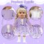 Xerteam 4 teilig Lila Puppenkleidung für 36-43cm Mädchen Puppe, Puppezubehör Mantel Puppen Kleider Socken Schmetterling Stirnband für 16-18 Zoll Baby Puppe, Puppensachen Set Geschenk Kinder