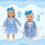 Babypuppenkleidung für 14-18 Zoll Babypuppen, 4 Stück Süßes Puppenkleidung 35-43cm Outfit mit Blauem Mantel + Schleife Gazerock + Schmetterlingsschleife Stirnband + Socken, Neue Puppenkleidung Zubehör