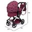 Bayer Design 17023AA Puppenwagen Xeo mit Tasche, höhenverstellbarer Griff, Schwenkschieber, wandelbar als Puppenjogger, bewegliche Vorderräder, integrierter Korb, Bordeaux, Rosa