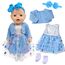 Babypuppenkleidung für 14-18 Zoll Babypuppen, 4 Stück Süßes Puppenkleidung 35-43cm Outfit mit Blauem Mantel + Schleife Gazerock + Schmetterlingsschleife Stirnband + Socken, Neue Puppenkleidung Zubehör