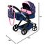 Bayer Design 17016AA Puppenwagen Xeo mit Tasche, höhenverstellbarer Griff, Schwenkschieber, wandelbar als Puppenjogger, bewegliche Vorderräder, integrierter Korb, Blau, Rosa, Weiß