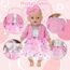 Xerteam Rosa Puppenkleider, Puppenkleidung 43cm 36cm 38cm, Puppenkleid mit Tüll und Schmetterling Strickjacke Socke mit Schleife Stirnband, Süße Puppenkleidung für Mädchengeburtstag