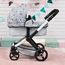 Bayer Design 17007AA Puppenwagen Xeo mit Tasche, höhenverstellbarer Griff, Schwenkschieber, wandelbar als Puppenjogger, bewegliche Vorderräder, integrierter Korb, Grau, Weiß, Rosa