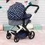 Bayer Design 17015AA Puppenwagen Xeo mit Tasche, höhenverstellbarer Griff, Schwenkschieber, wandelbar als Puppenjogger, bewegliche Vorderräder, integrierter Korb, Blau, Weiß