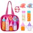 fash n kolor®️ Puppenzubehör Baby Puppen Zubehör für puppenwagen, 6 Set in Wickeltasche, Magische Flasche Puppenzubehör Furniture, Babypuppen, Spielzeug, Puppenpflegeset mit 2 Flaschen und 2 Pacifier