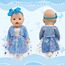 Babypuppenkleidung für 14-18 Zoll Babypuppen, 4 Stück Süßes Puppenkleidung 35-43cm Outfit mit Blauem Mantel + Schleife Gazerock + Schmetterlingsschleife Stirnband + Socken, Neue Puppenkleidung Zubehör