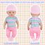 Baby Puppen Puppenkleidung 35-43 cm 1 graue Jacke + 1 gestreifter Pullover + 1 Strickmütze + 1 Paar Socken, Kleidung Outfits für Baby Kinder Mädchen Jungen (Puppe Nicht enthalten)