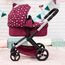 Bayer Design 17023AA Puppenwagen Xeo mit Tasche, höhenverstellbarer Griff, Schwenkschieber, wandelbar als Puppenjogger, bewegliche Vorderräder, integrierter Korb, Bordeaux, Rosa