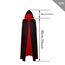 Kinder Vampir Umhang,Junge Mädchen Halloween Vampir Umhang mit Kapuze,Schwarzer Rot Umhang mit Kapuze,Cosplay Für Halloween Kostüm(90cm)