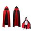 Kinder Vampir Umhang,Junge Mädchen Halloween Vampir Umhang mit Kapuze,Schwarzer Rot Umhang mit Kapuze,Cosplay Für Halloween Kostüm(90cm)