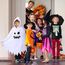ZZOUFI Geister Kostüm Kinder, Gespenst Kostüm für Mädchen Jungen Baby Kleinkinder, Halloween Kinder Geist Kostüm, Weiß, mit Kapuze (Empfohlenes Alter 4–5–6, Körpergröße 110–120 cm)